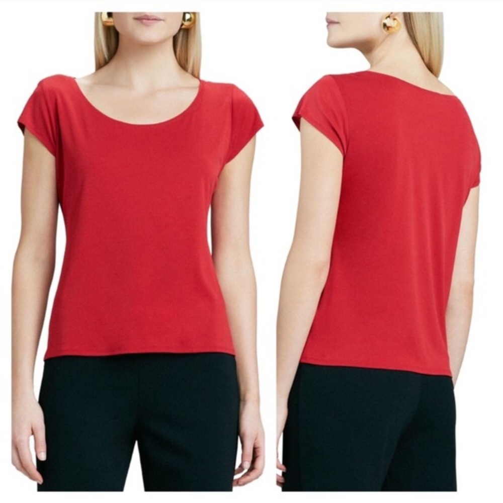Eileen Fisher Woman 100% Red Silk Top Size 1X